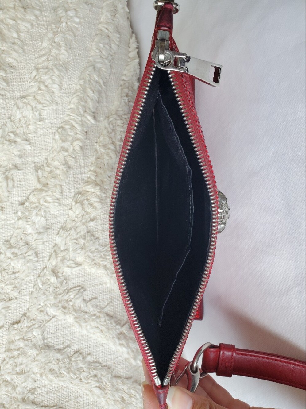 Versace Red Crystal-Embellished Wristlet Clutch - Picture 12 of 16